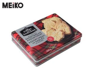4 color imprimare biscuiti dreptunghiulara ambalaje din metal Tin cu fereastra