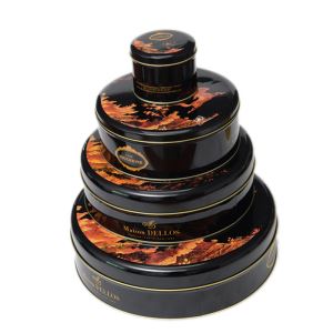 Negru rotund caseta de staniu Set de imprimare