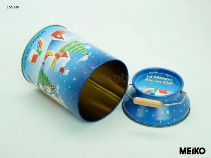 Tin Candy Container Box With Handle